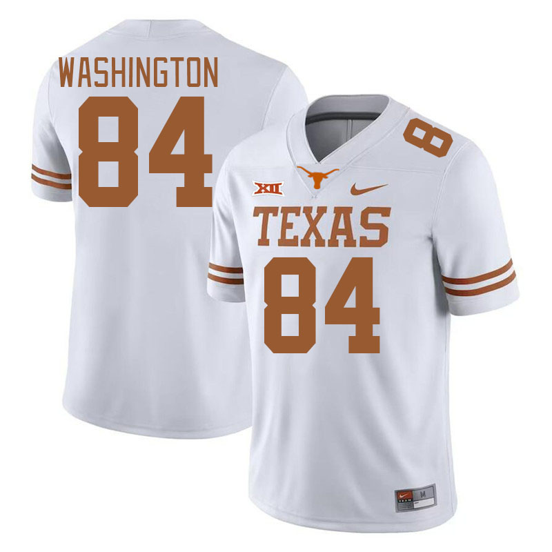 Men #84 Jordan Washington Texas Longhorns College Football Jerseys Stitched-White